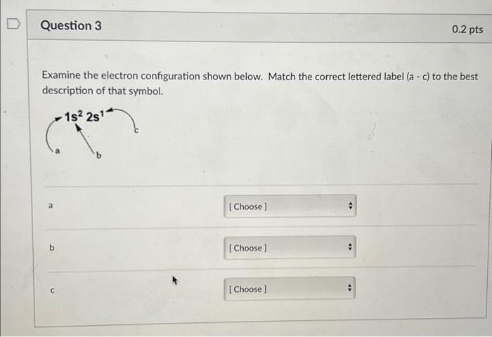 Solved D Question 3 Examine The Electron Configuration Shown | Chegg.com