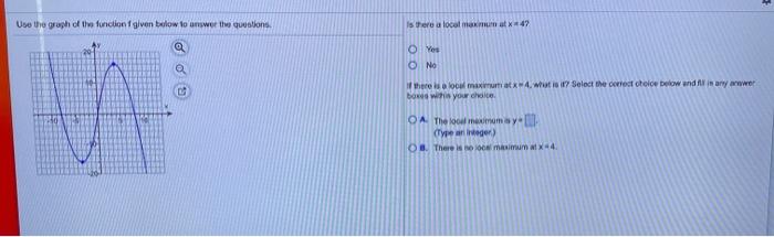 Solved Use the graph of the function given below to answer | Chegg.com
