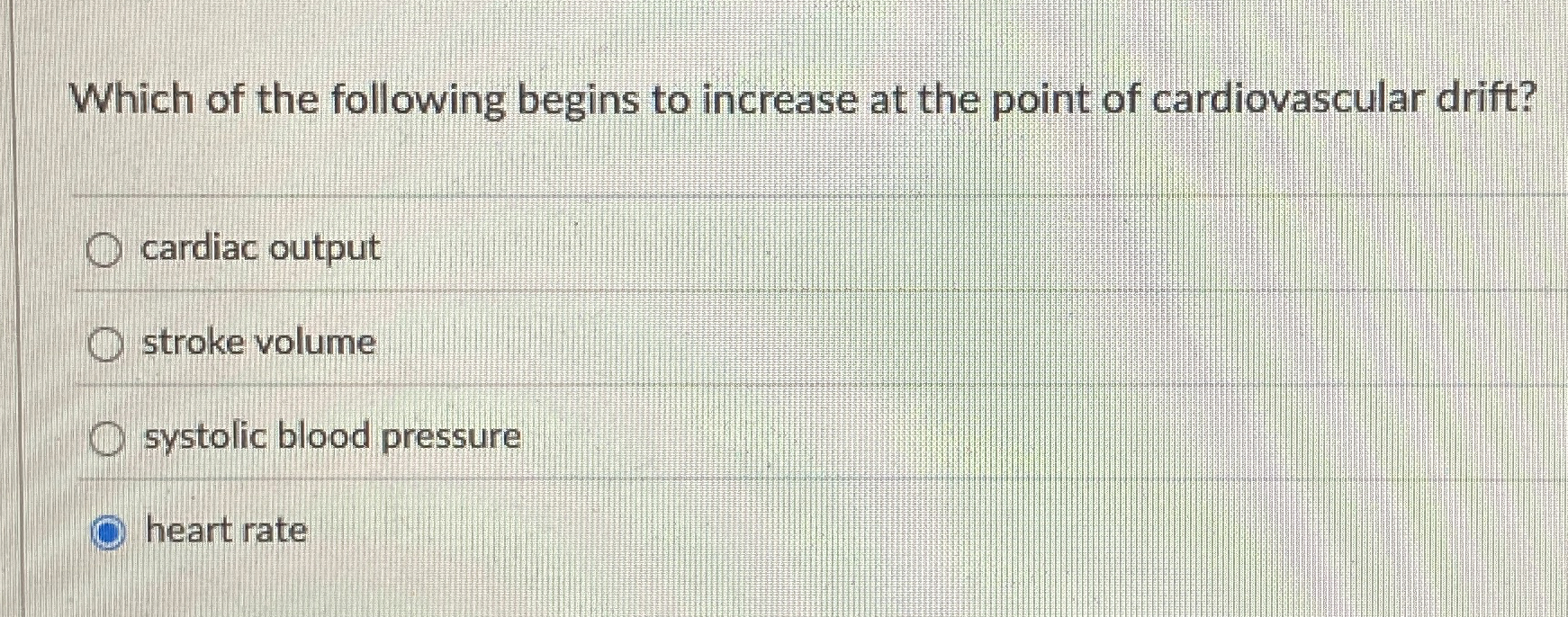 Solved Which of the following begins to increase at the | Chegg.com