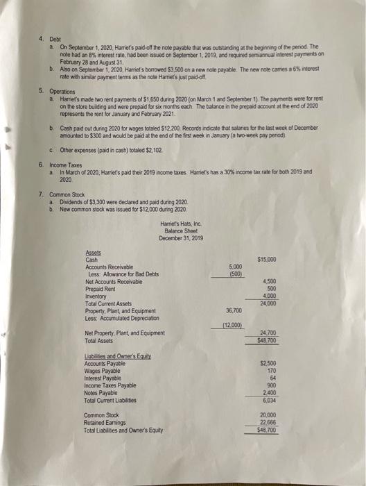 Solved Prepare T Acoounts, Balance Sheet, Retained Earnings 