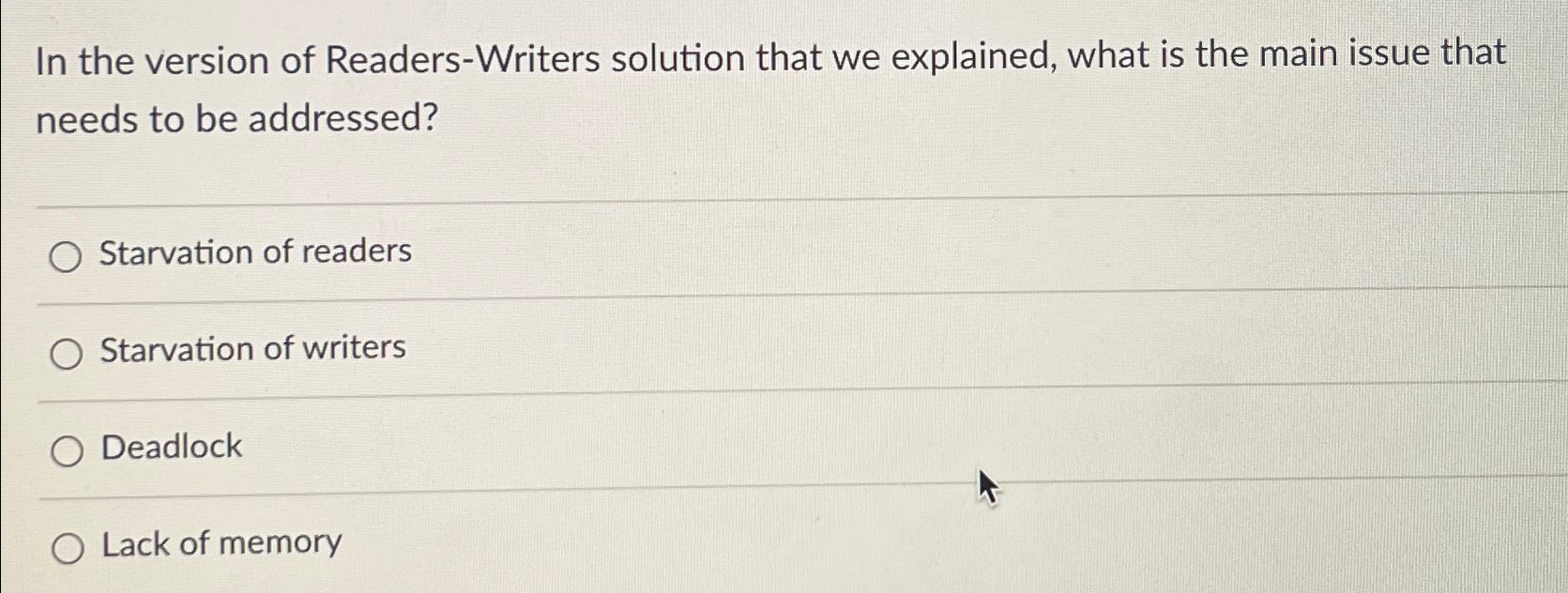 Solved In the version of Readers-Writers solution that we | Chegg.com