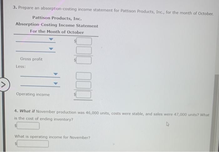 Solved Chapter 18, Assignment 1 Absorption Costing, Value Of | Chegg.com