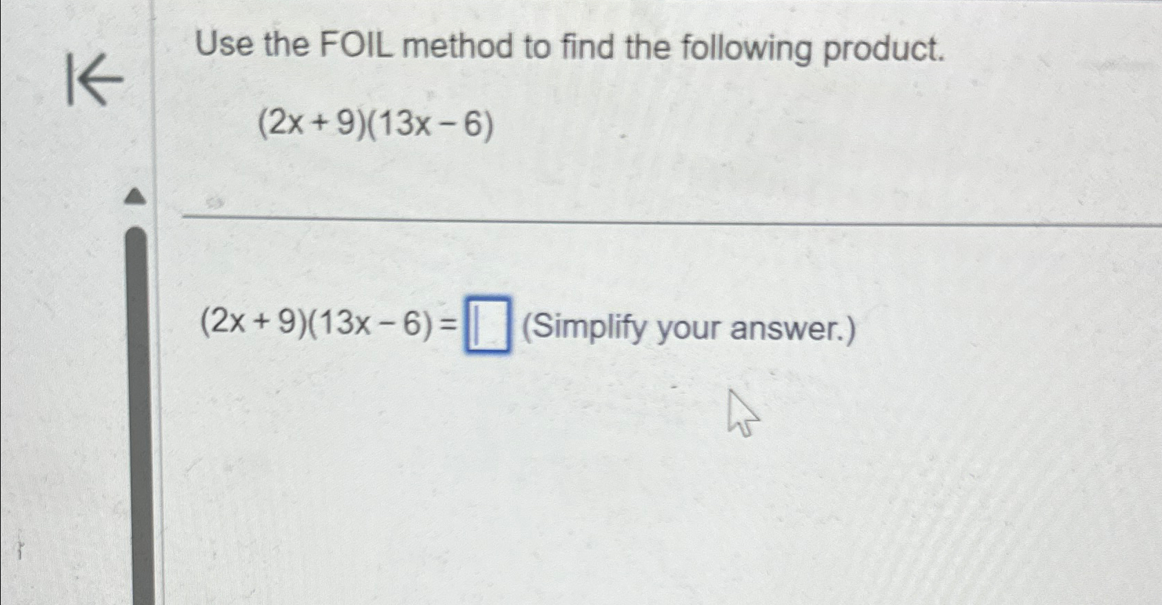 Solved Use the FOIL method to find the following | Chegg.com
