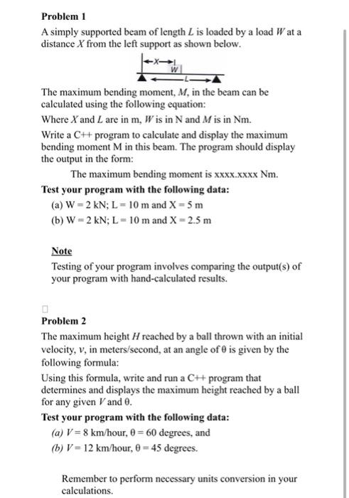 Solved Problem 1 A simply supported beam of length L is | Chegg.com