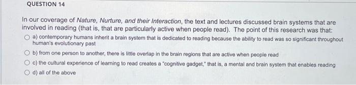 Solved Which of the following ideas is associated with the | Chegg.com