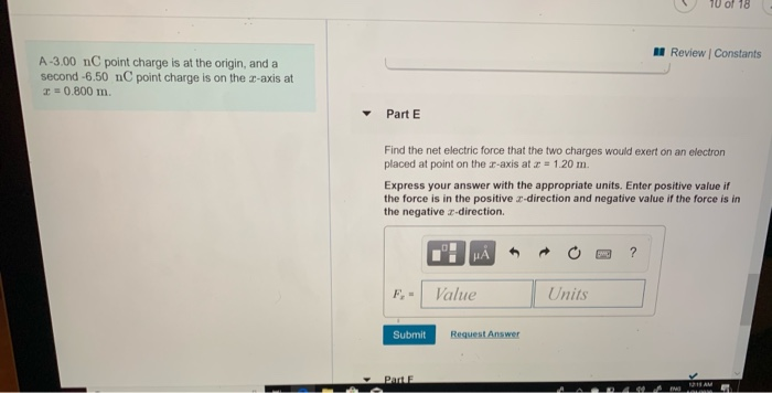 Solved 10 of 18 - Review Constants A-3.00 nC point charge is | Chegg.com