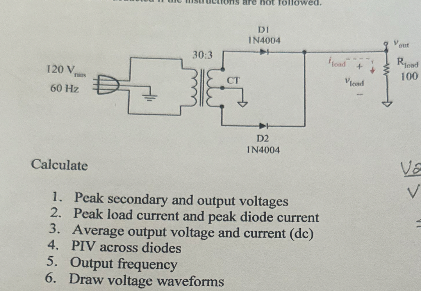 Solved CalculateAverage output voltage and current (dc)PIV | Chegg.com