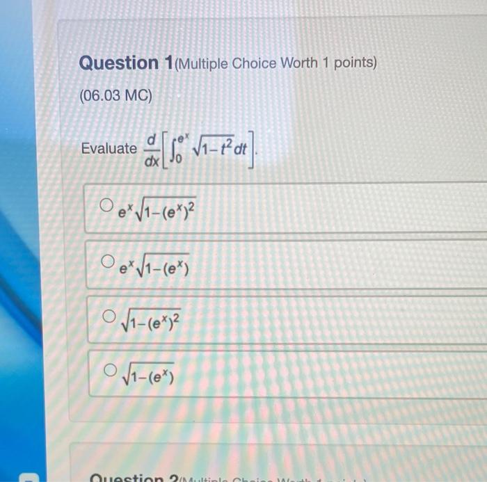 Solved Question 1(Multiple Choice Worth 1 points) (06.03 MC) | Chegg.com