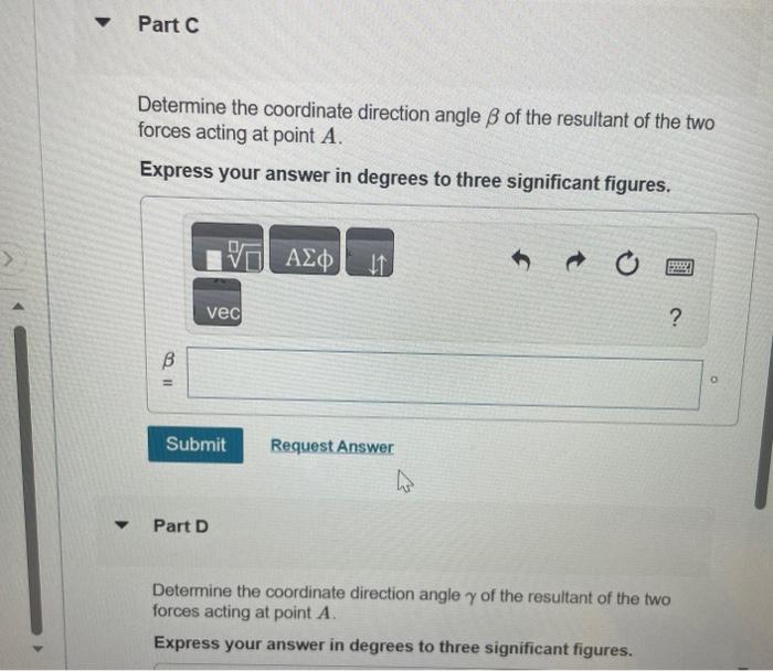 Solved Determine the coordinate direction angle β of the | Chegg.com