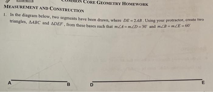 points distance and line segments common core geometry homework