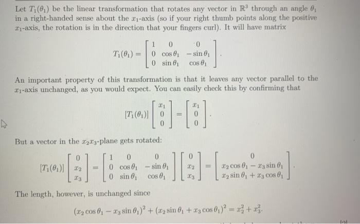 Solved Let T(e) be the linear transformation that rotates | Chegg.com