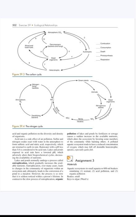 Solved 2 BIOGEOCHEMICAL CYCLES a List the processes (by | Chegg.com