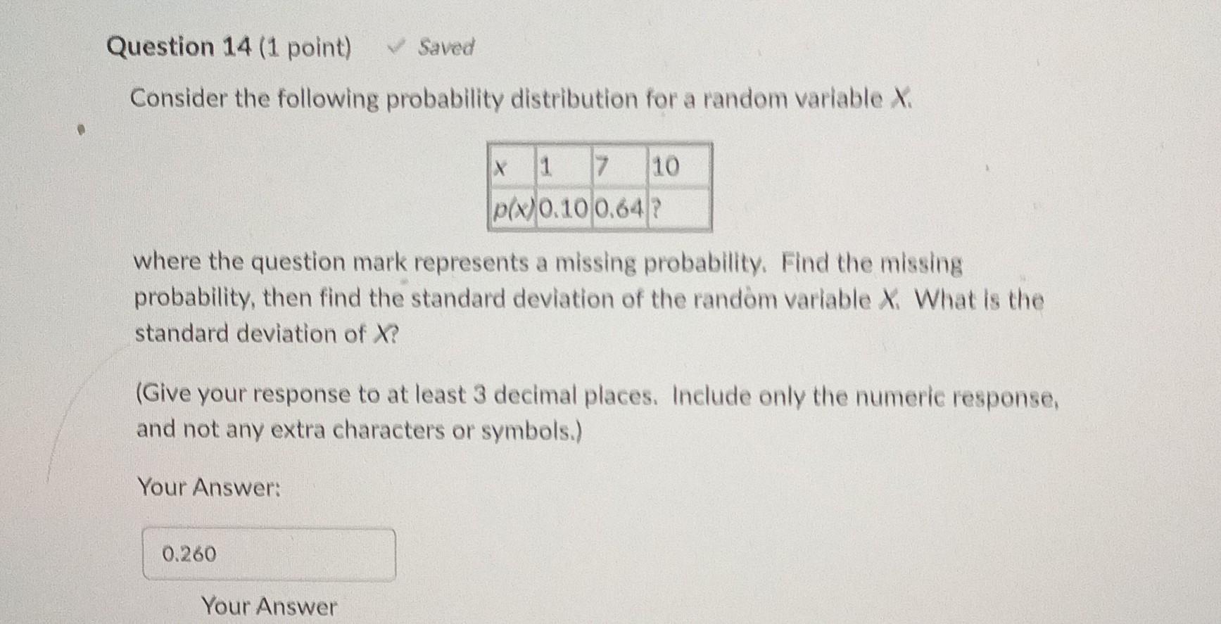 Solved Consider the following probability distribution for a | Chegg.com