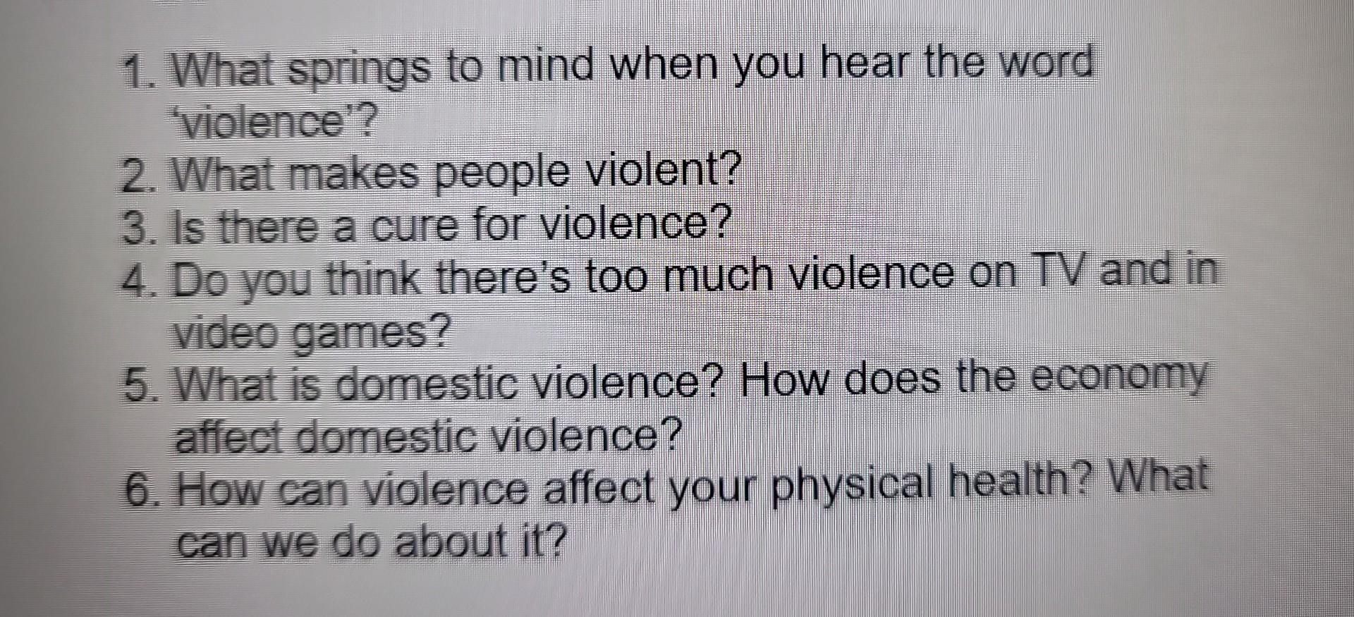 the word violence