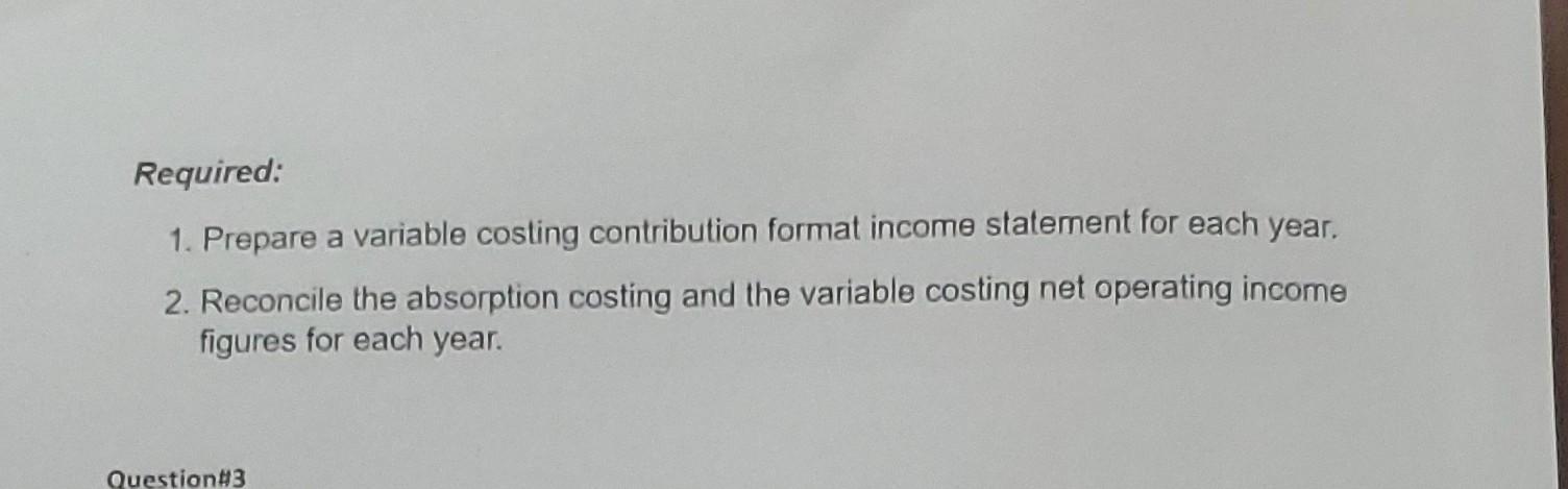 Solved Chapter 6: Variable Costing And Segment Reporting | Chegg.com