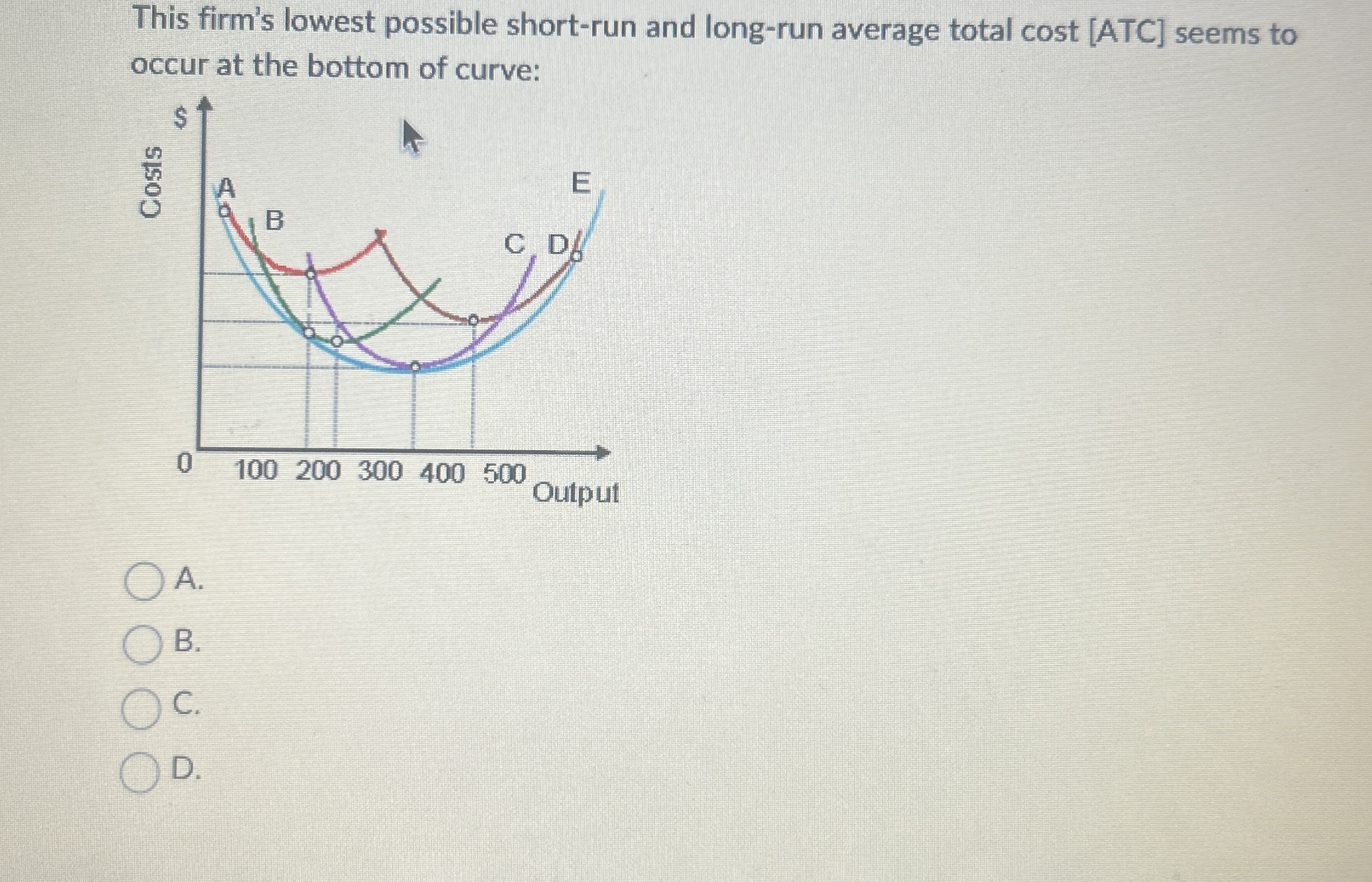 Solved This firm's lowest possible shortrun and longrun