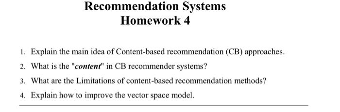 Recommender systems coursera image