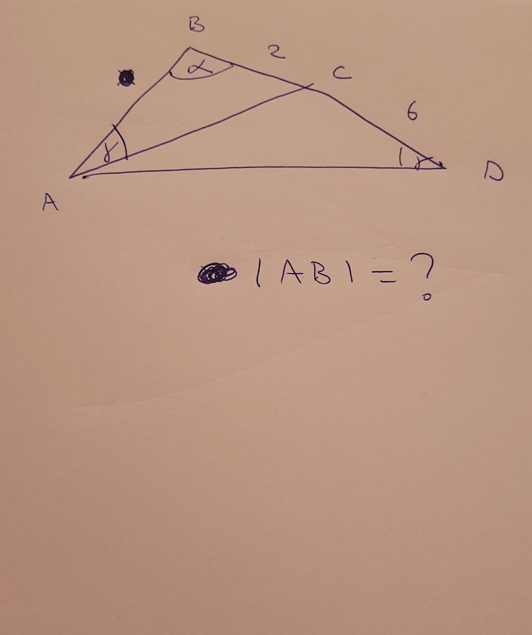 Solved B 2 C 6 D A IABI=? = = | Chegg.com