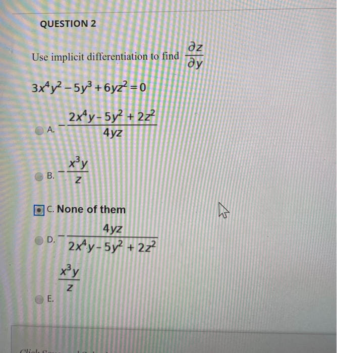 Solved QUESTION 2 IN We Use implicit differentiation to find | Chegg.com