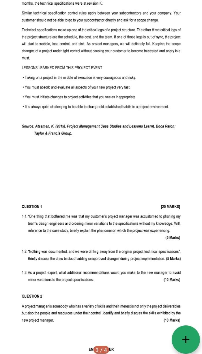 Solved PRINCIPLES OF PROJECT MANAGEMENT (30 MARKS Read the | Chegg.com