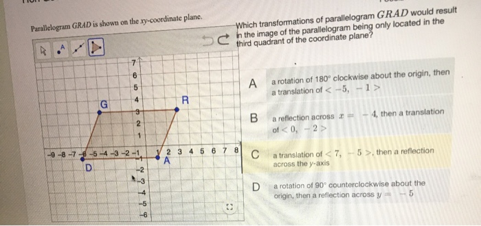 Solved Parallelogram Grad Is Shown On The Xy Coordinate 7173