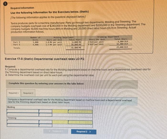 Solved Required information Use the following Information | Chegg.com