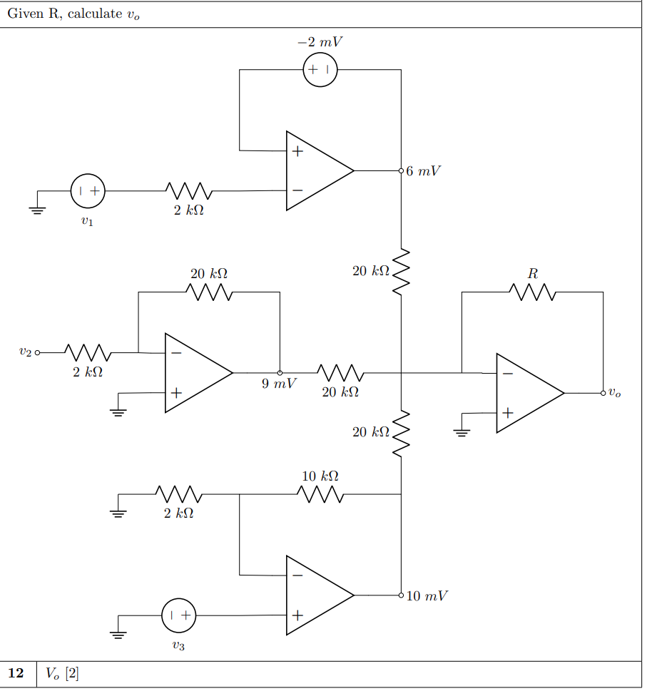 Solved Given R, ﻿calculate voR 10kohm | Chegg.com