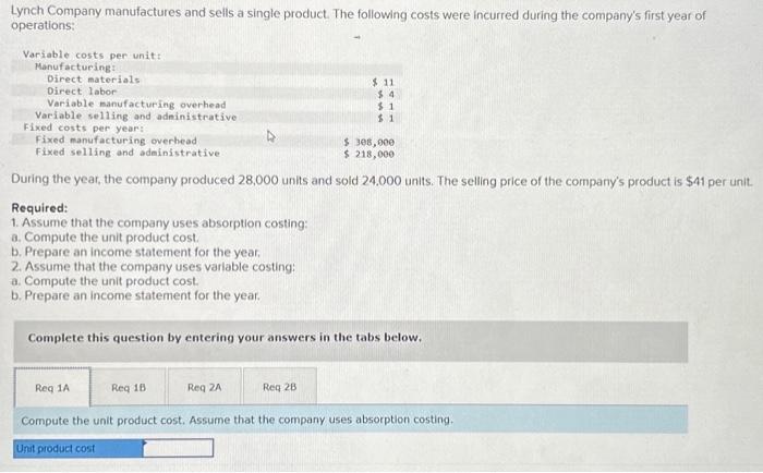 Solved Required 1 Assume That The Company Uses Absorption 1060