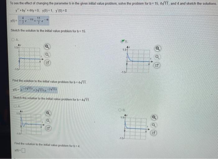 Solved To see the effect of changing the parameter b in the | Chegg.com