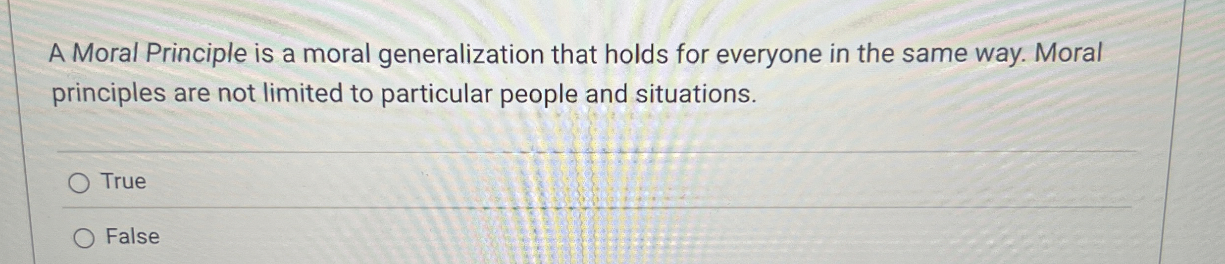 Solved A Moral Principle is a moral generalization that | Chegg.com