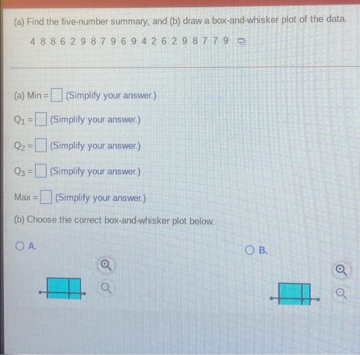 Solved (a) Find the five-number summary, and (b) draw a | Chegg.com