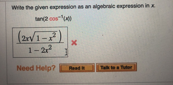 Solved Write the given expression as an algebraic expression | Chegg.com