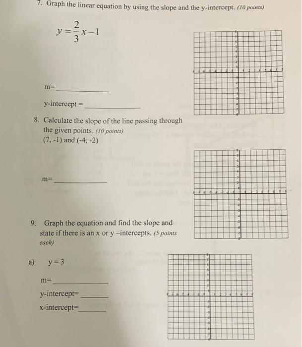 Solved 7. Graph the linear equation by using the slope and | Chegg.com