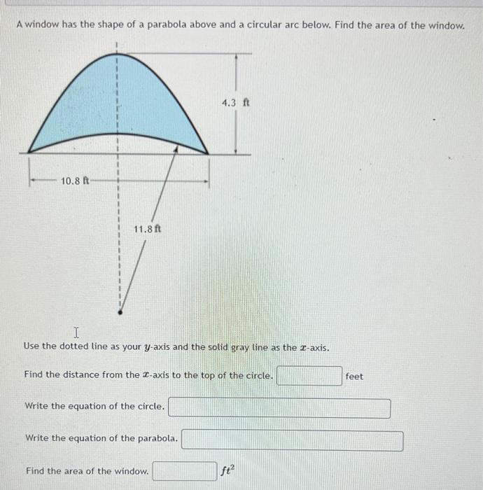 Solved A window has the shape of a parabola above and a | Chegg.com