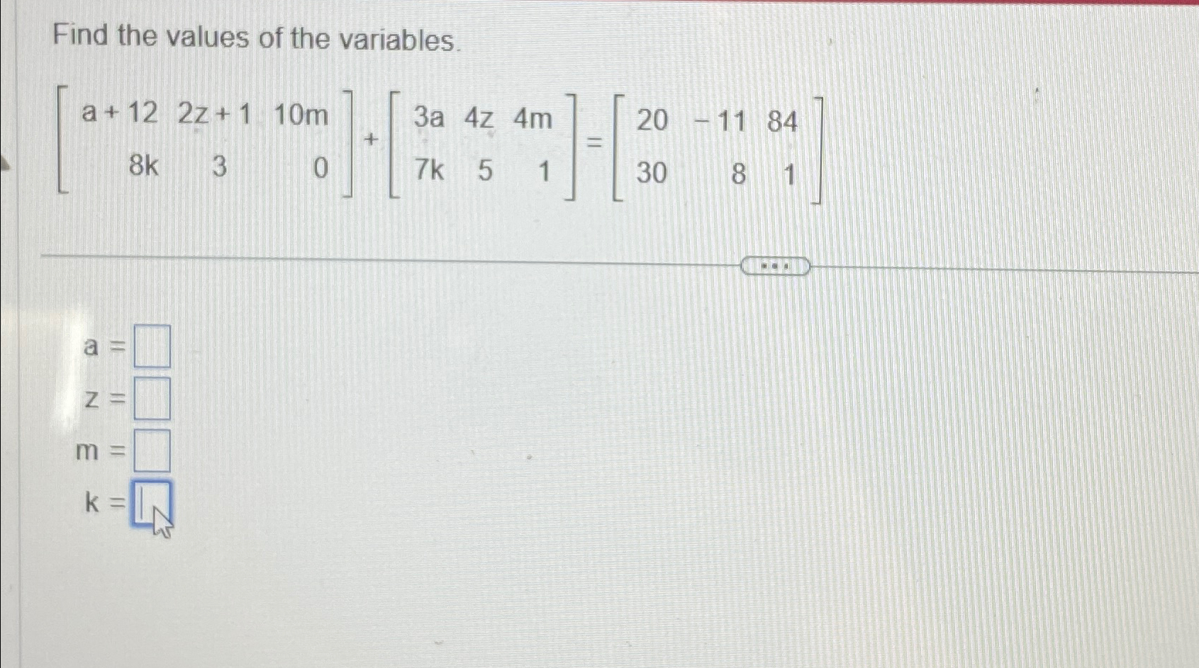 Solved Find the values of the | Chegg.com