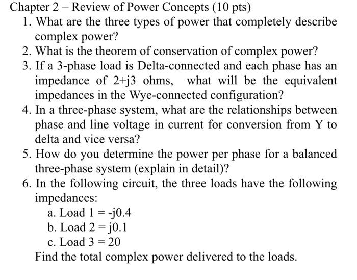 Solved 1. What are the three types of power that completely