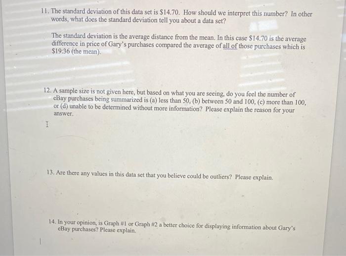 Solved Graph #2:11. The standard deviation of this data set | Chegg.com