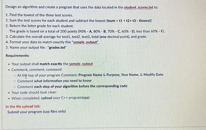 Solved Design an algorithm and create a program that uses | Chegg.com