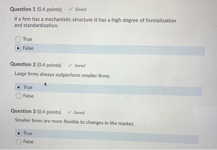 Solved Question 1 (0.4 points) Saved If a firm has a | Chegg.com