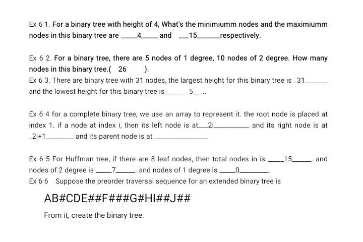 Solved Ex 6 1 For A Binary Tree With Height Of 4 What S Chegg Com   Image