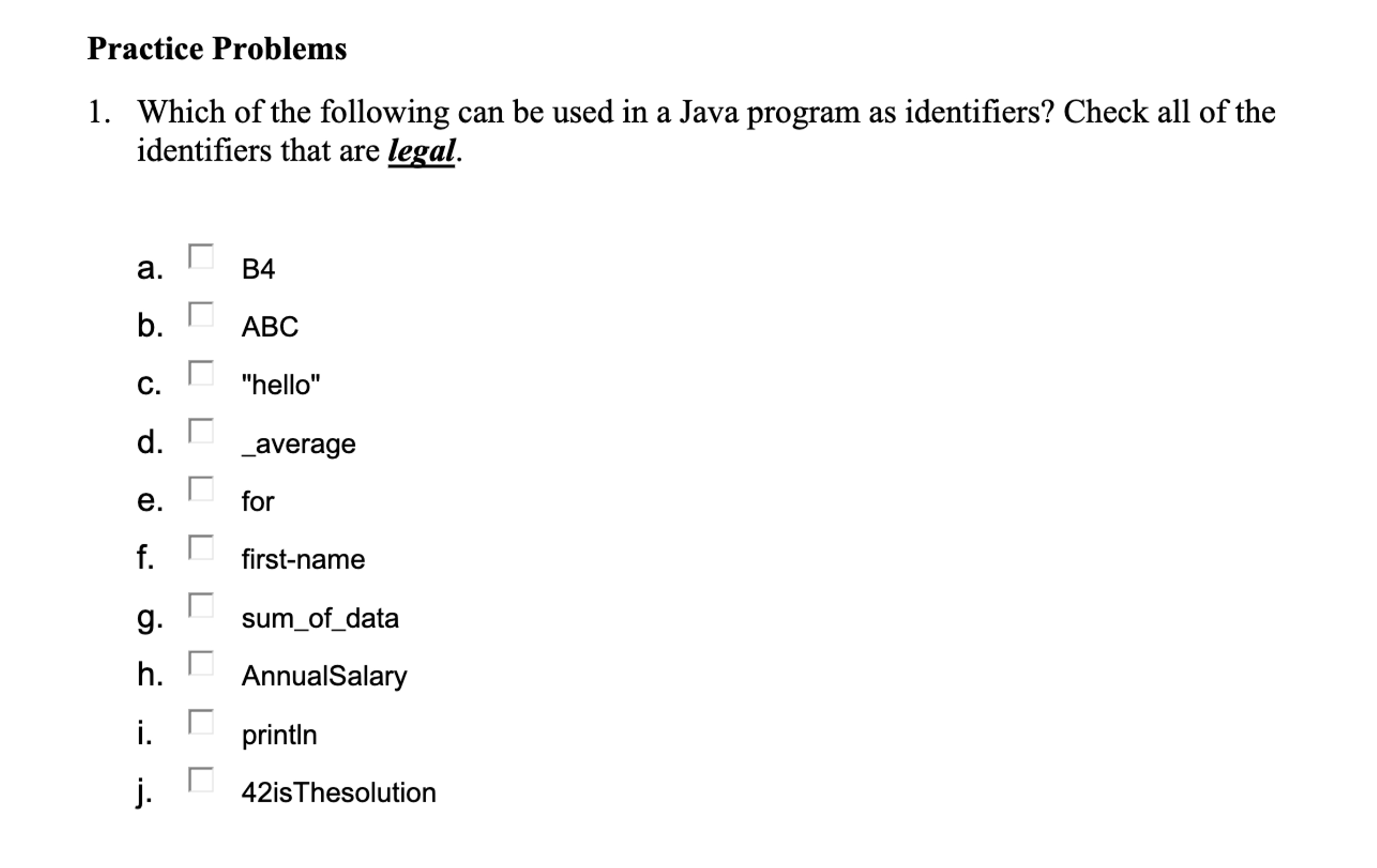 Solved Practice ProblemsWhich of the following can be used