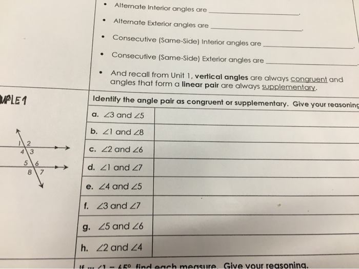 Solved Alternate Interior Angles Are Alternate Exterior A