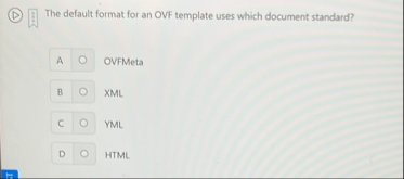 Solved The default format for an OVF template uses which | Chegg.com