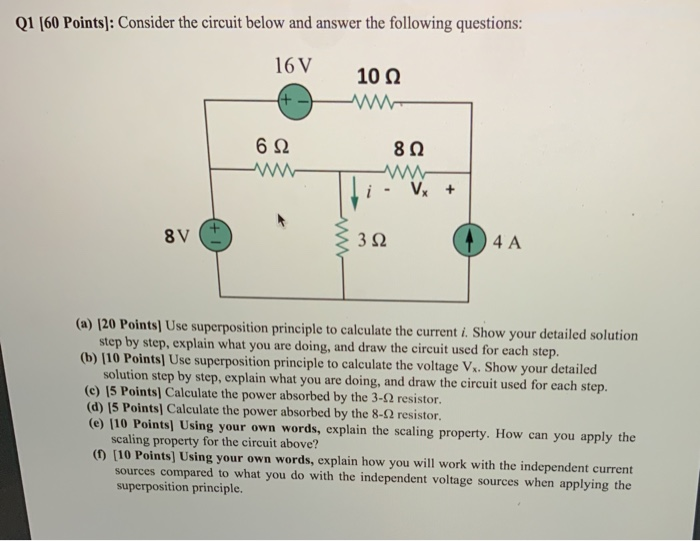 Solved Q1 (60 Points]: Consider the circuit below and answer | Chegg.com