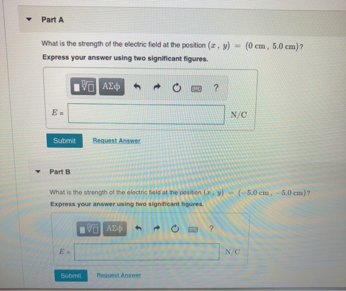 Solved Part A What is the strength of the electric field at | Chegg.com