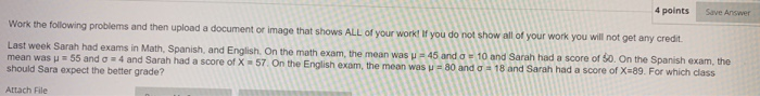 Solved 4 points Save Answer Work the following problems and | Chegg.com