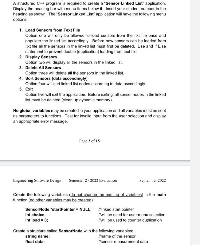 Solved A structured C++ program is required to create a | Chegg.com