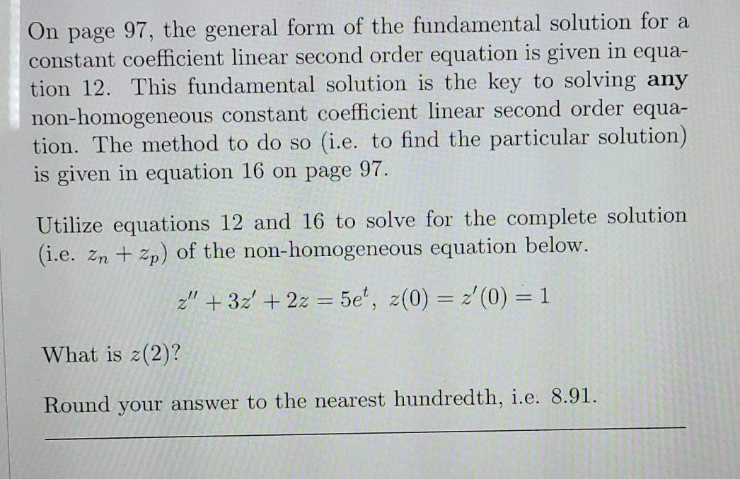 Solved On page 97, the general form of the fundamental | Chegg.com