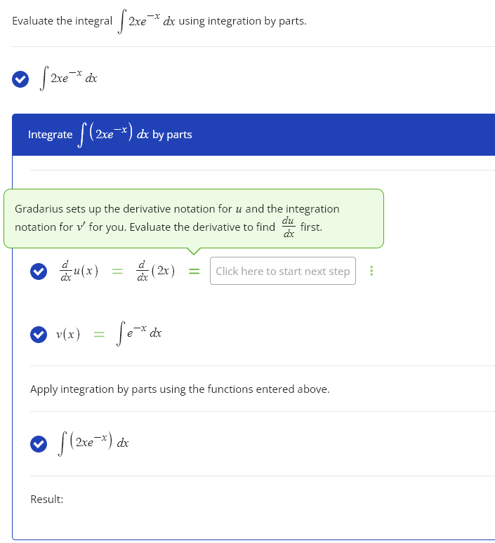 Solved by an expert gradarius sets up the derivative notation for u