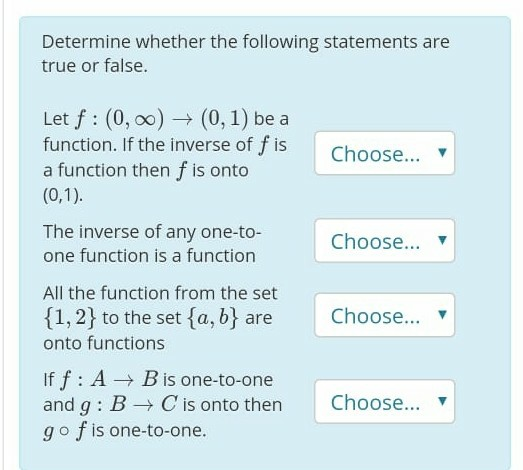 Solved Determine whether the following statements are true | Chegg.com